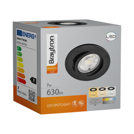 LED spot 3u1 7W crna krug - Slika 4