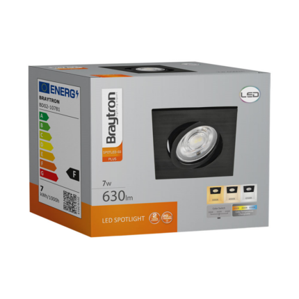 LED spot 3u1 7W crna kvadratna - Slika 4