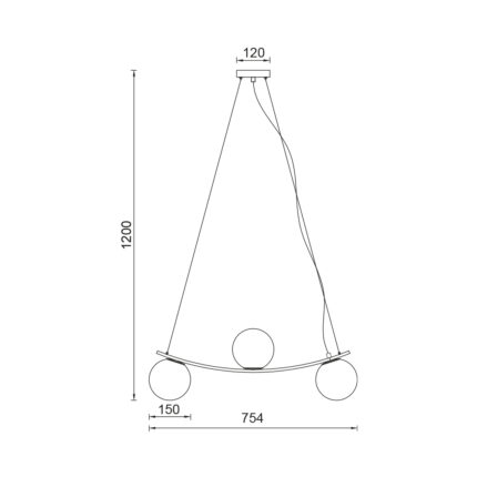 Visilica Sphere 3xG9 Black - Slika 3