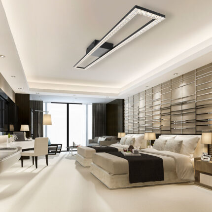 LED Plafonjera CRYSTAL Black – 40W, sa daljinskim - Slika 2