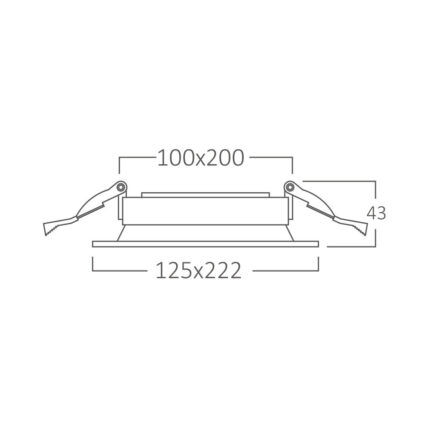 Ugradna rozetna GATA 2D kvadrat belo crna - Slika 4