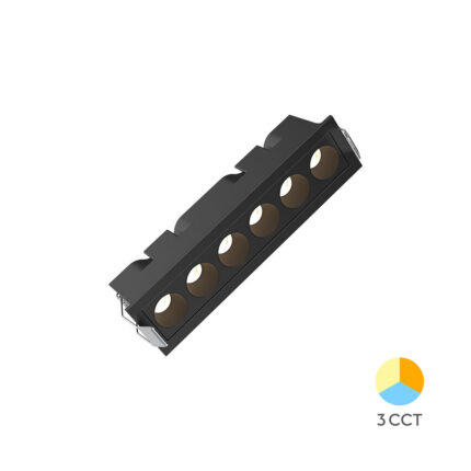 Ugradna linearna LED svetiljka LINEX 9W 3u1 crna - Слика 1