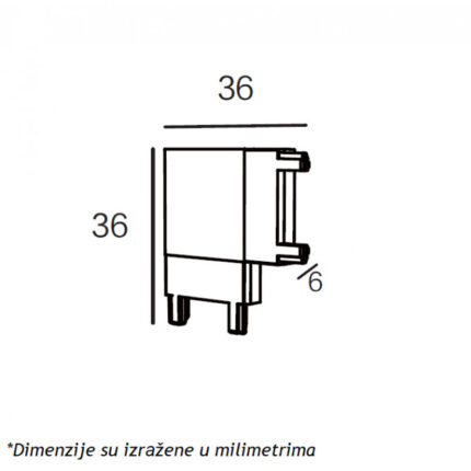 L konektor za SLIM Magnetnu šinu beli - Slika 3