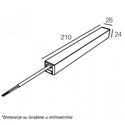 Interno napajanje za SLIM Magnetnu šinu 100W belo - Slika 3