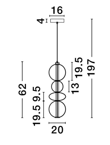 Nova Luce visilica BALLY 9030556 - Slika 4
