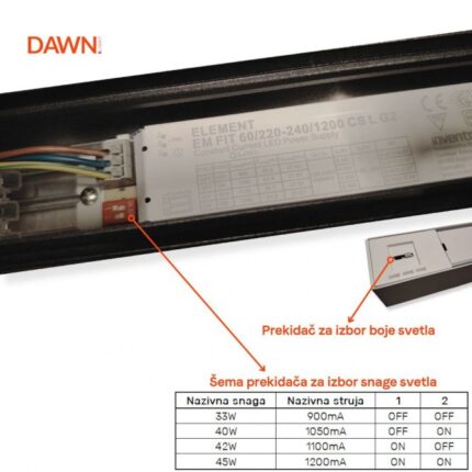 LED linearna svetiljka 33W-45W 3u1 bela - Slika 4