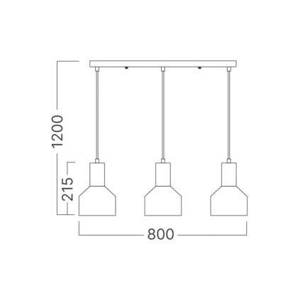 Visilica MONO 3×E27 crna - Slika 4