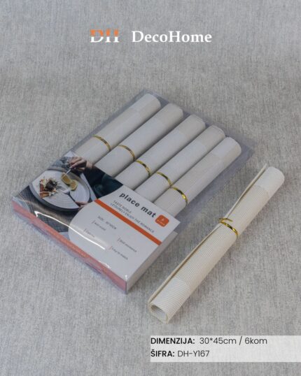 Dekorativni podmetači za tanjire beli 30*45cm / 6kom - DH-Y167 - Slika 1