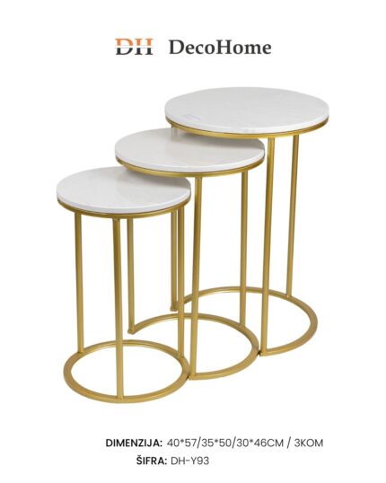Dekorativni stolovi / zlatni / 4057cm / 3550cm / 30*46cm / 3kom - DH-Y93 - Slika 1