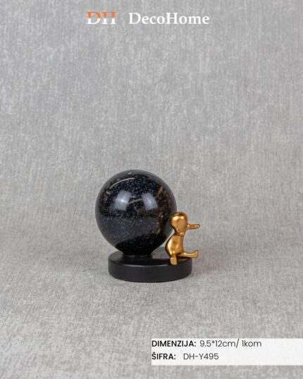 Keramički ukras crna kugla 9,5*12cm / 1kom - DH-Y495 - Slika 1