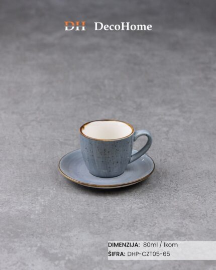 Porcelanska šolja + tacna 80ml - DHP-CZT05-65 - Slika 1