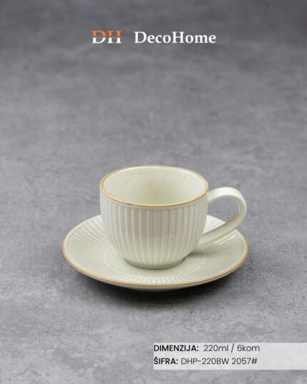 Porcelanske šolje 220ml / 6kom - DHP-220BW 2057 - Slika 1