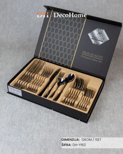 Metalni crni escajg za 6 osoba / 24kom - DH-Y162 - Slika 1