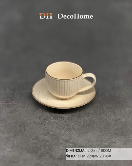 Porcelanske šolje 210ml / 6kom - DHP-220BW 2058# - Slika 1