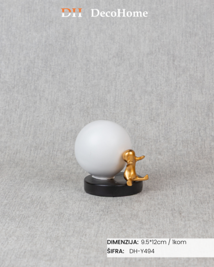 Keramički ukras bela kugla 9,5*12cm / 1kom - DH-Y493 - Slika 1