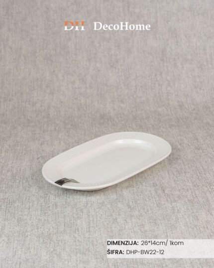 Porcelanski oval tanjir 26×14cm - DHP-BW22-12 - Slika 1