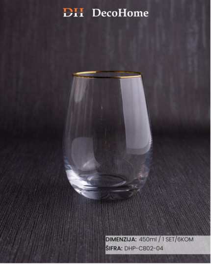 Staklne čaše 450ml / 6kom - DHP-CB02-04 - Slika 1