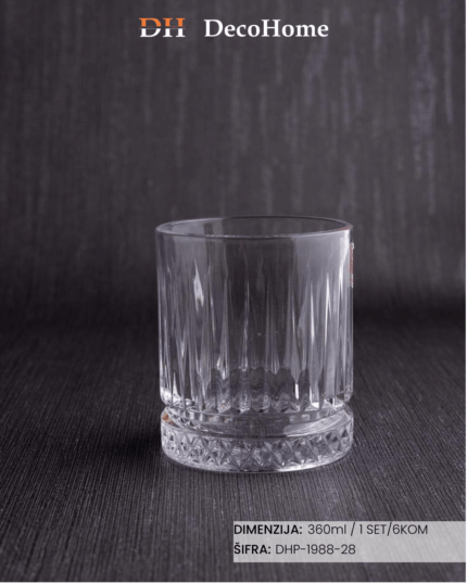 Staklene čaše 360ml / 6kom - DHP-1988-28 - Slika 1