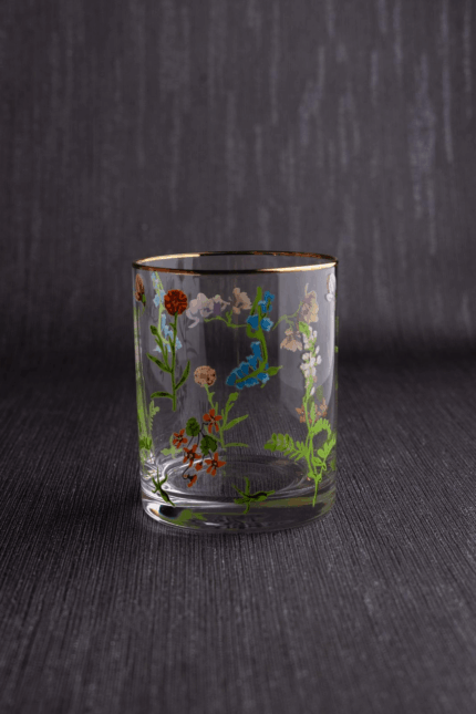 Staklena čaša cvetni print 410ml / 4kom - DHP-CB18-01 - Slika 1