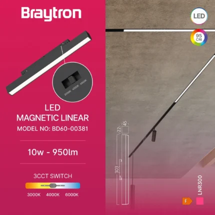 Magnetna linearna LED svetiljka 10W, 3u1 - Slika 4