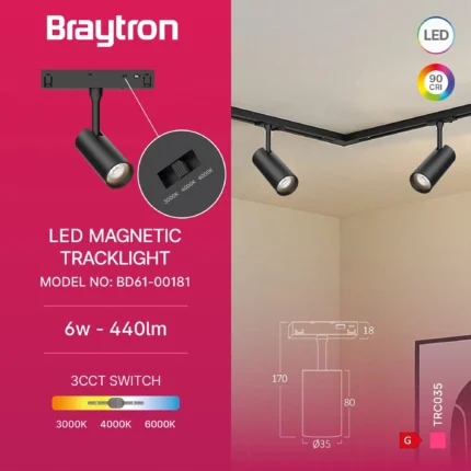 Magnetni LED reflektor 6W 3u1 crni - Slika 4