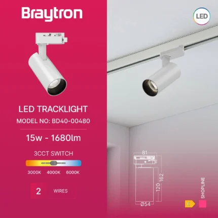 Monofazni šinski reflektor SHOPLINE 15W 3u1 beli - Slika 5