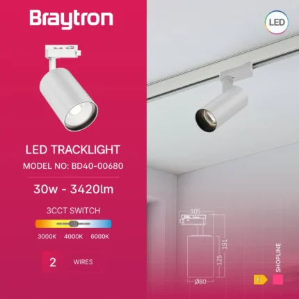 Monofazni šinski reflektor SHOPLINE 30W 3u1 beli - Слика 5