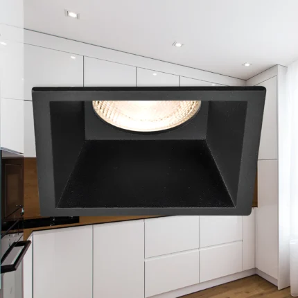 Tetra ugradna rozetna 1×GU10 crna kvadrat - Слика 2