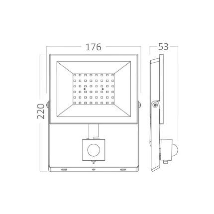 LED reflektor FC 50W crni 6500K IP54 sa senzorom - Slika 6